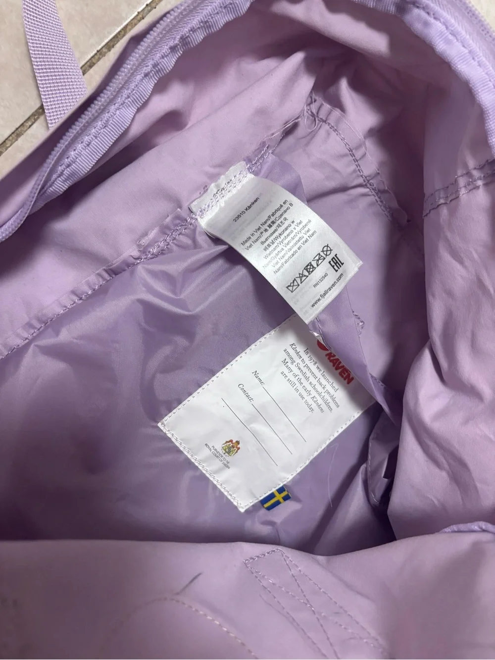 Fjallraven Kanken Mini Backpack Pastel Lavender Purple